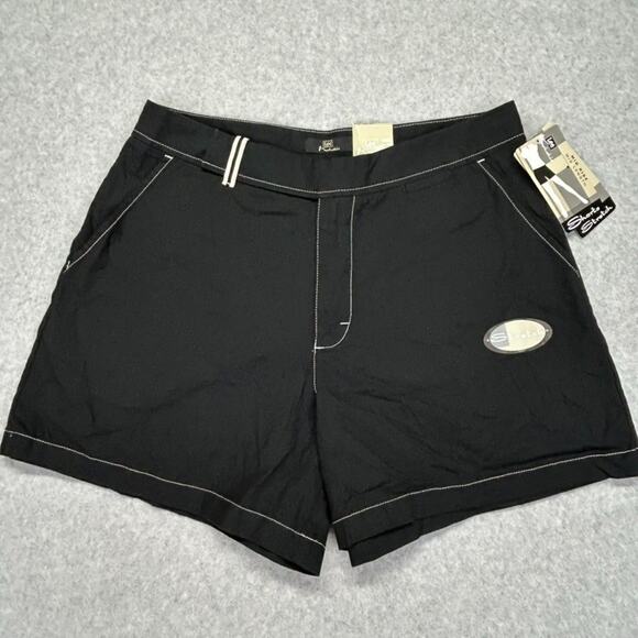 Lee Shorts Womens 14 Black Contrast Trim Stretch Khakis Brand Mid Length NWT $32 - Picture 10 of 14